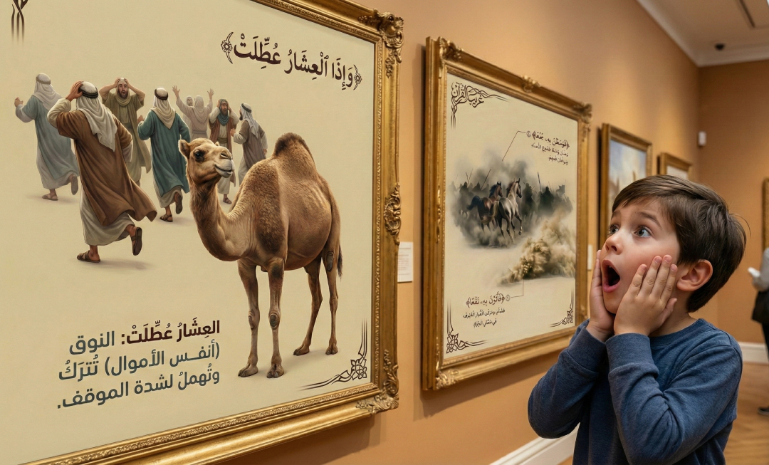 طفل منبهر بالكتاب